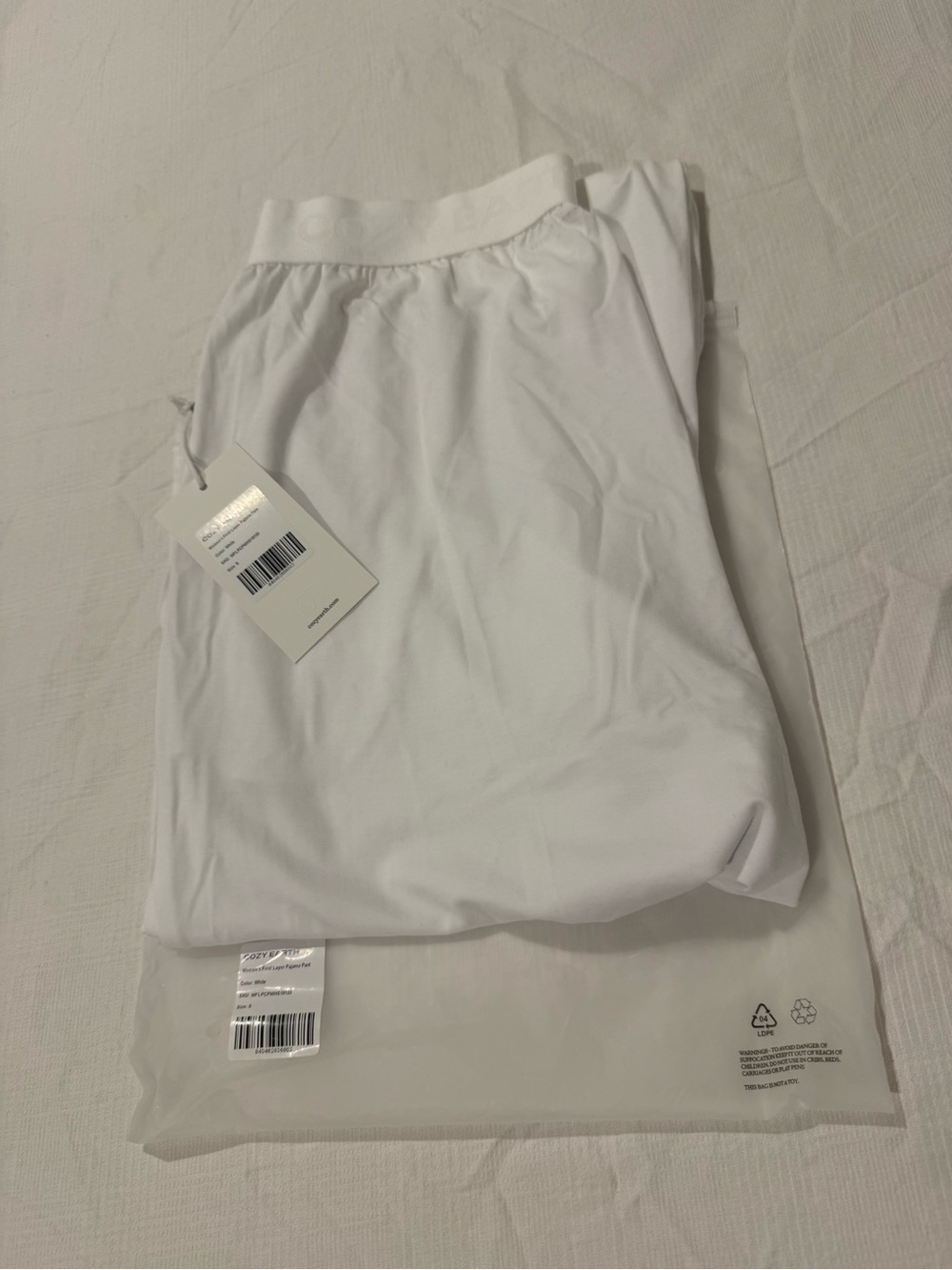 New Quince Women's First Layer Pajama Pant Small - White MSRP $68 - Picture 5 of 8